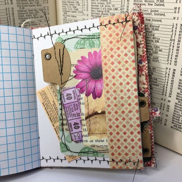 Custom Junk Journal Collage Cover Removable Ephemera Mini Art Book Diary 9 u - Picture 6 of 10